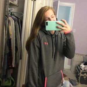 Gray and Pink UNDER ARMOR Hoodie